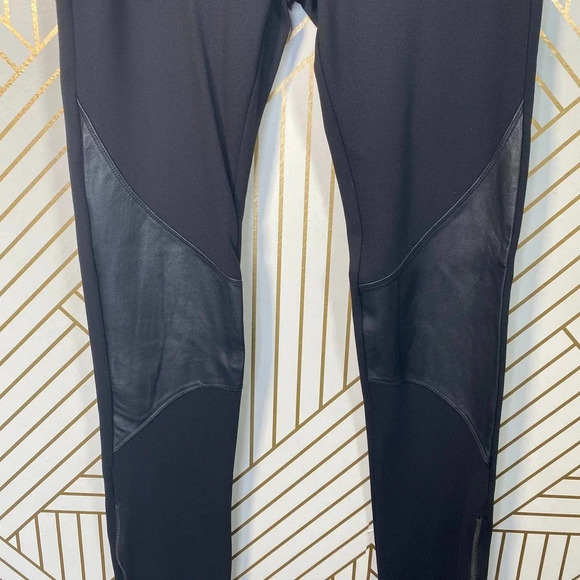 Sandro Black Leather‎ Panel Ponte Leggings - Picture 5 of 12